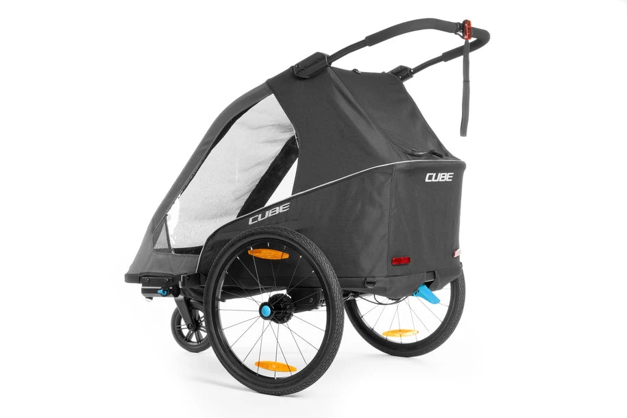 Cube Kinder Fahrradanhänger Double PURE - Liquid-Life #Wähle Deine Farbe_black´n´grey