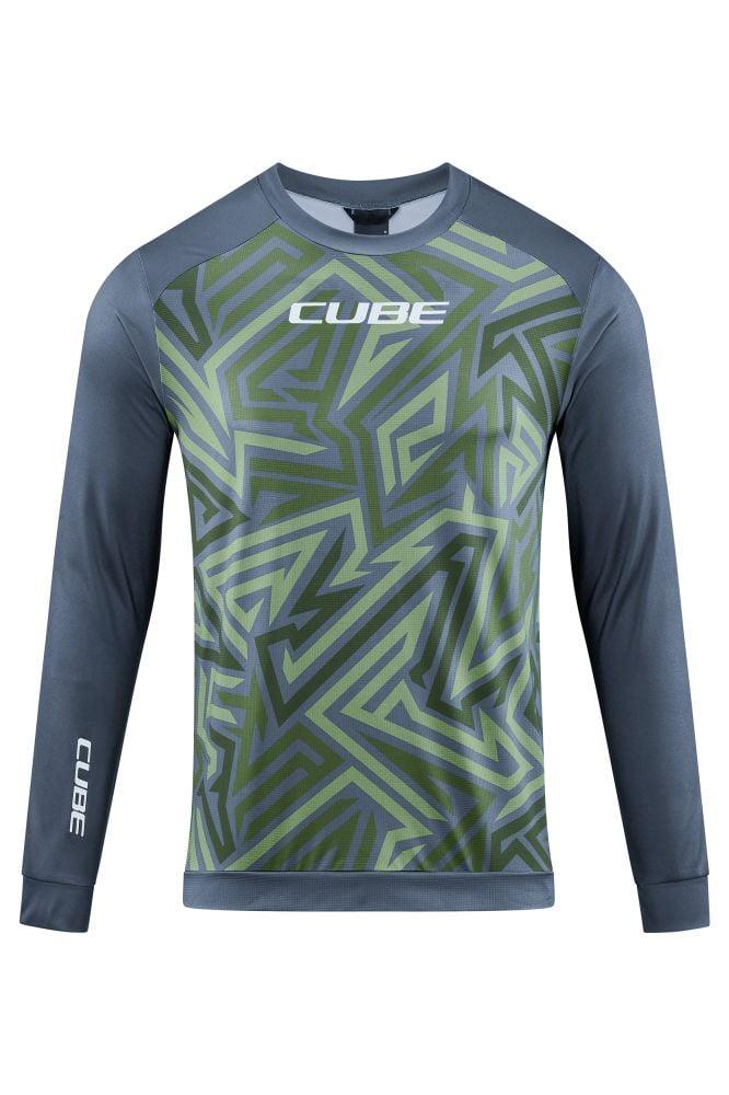 Cube ATX Rundhalstrikot TM langarm - Liquid-Life #Wähle Deine Farbe_Olivgrün Grau