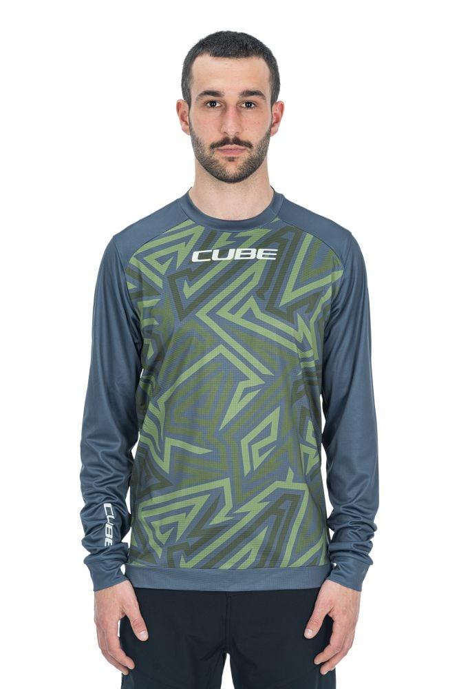 Cube ATX Rundhalstrikot TM langarm - Liquid-Life #Wähle Deine Farbe_Olivgrün Grau