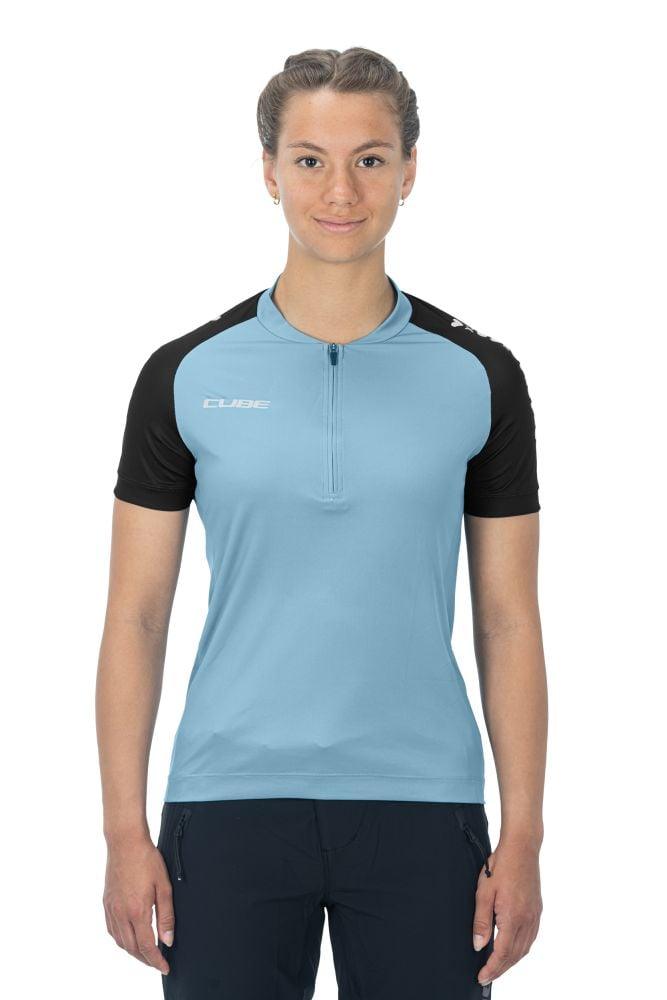 Cube ATX WS Trikot Half Zip CMPT kurzarm - Liquid-Life #Wähle Deine Farbe_Blau