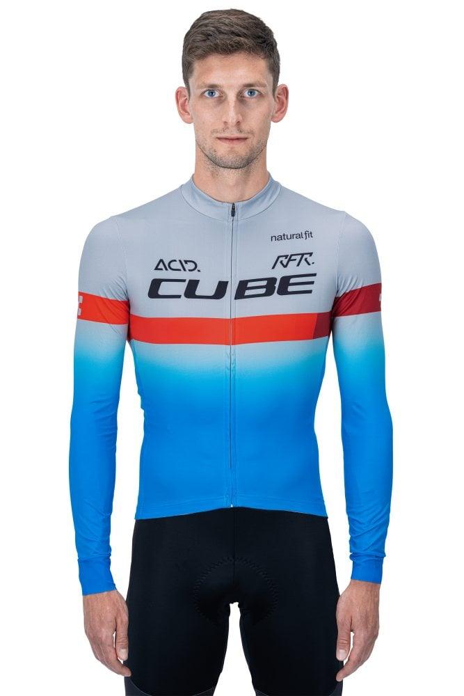 Cube TEAMLINE Trikot langarm - Liquid-Life #Wähle Deine Farbe_Blue´n´Red´n´grey