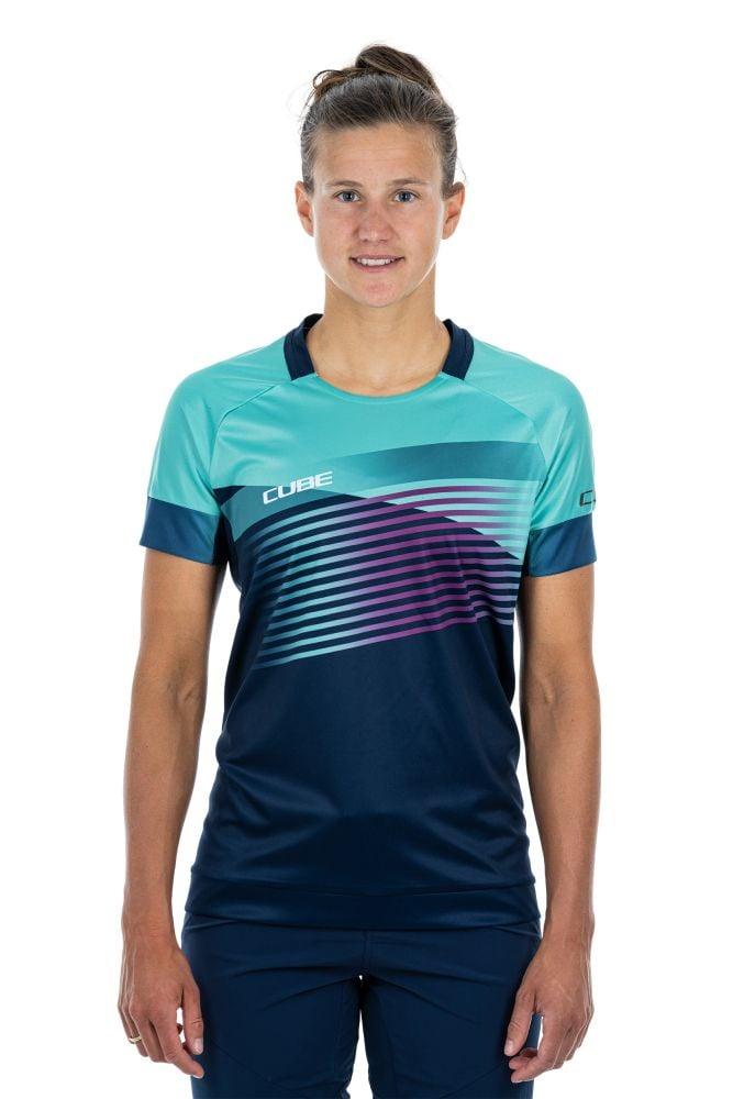 Cube TEAMLINE WS Rundhalstrikot kurzarm - Liquid-Life #Wähle Deine Farbe_Blue´n´Mint