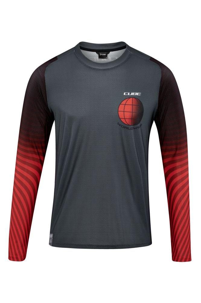 Cube VERTEX Rundhalstrikot langarm - Liquid-Life #Wähle Deine Farbe_Grau Rot