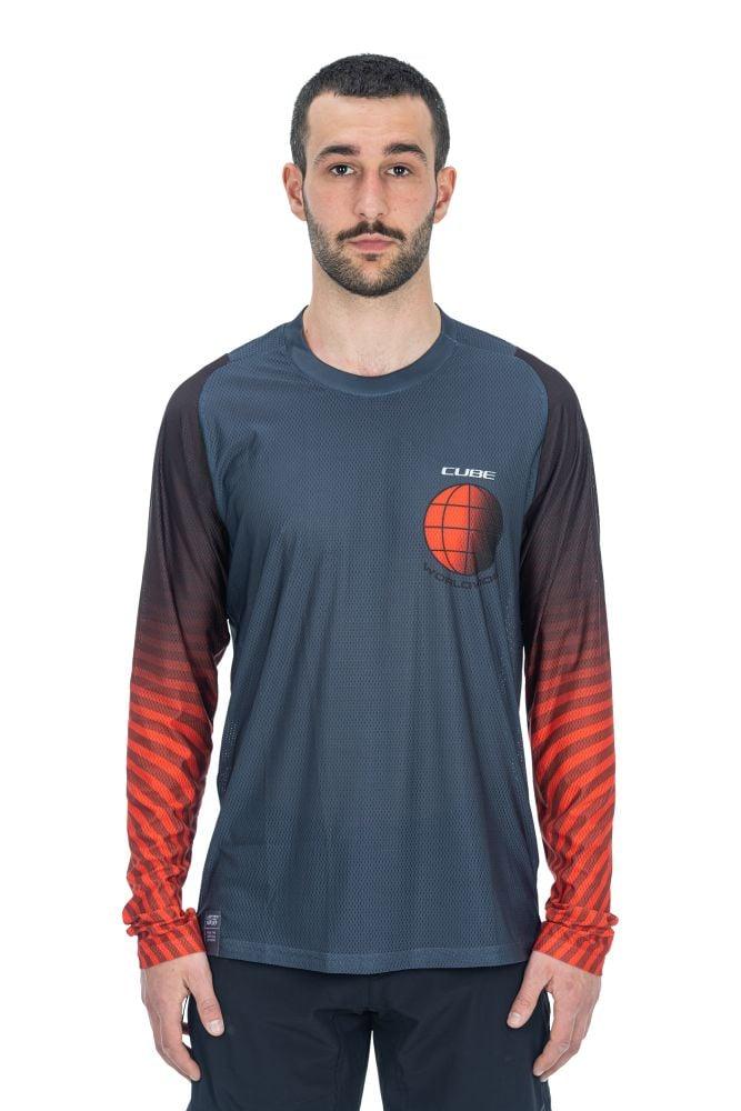 Cube VERTEX Rundhalstrikot langarm - Liquid-Life #Wähle Deine Farbe_Grau Rot