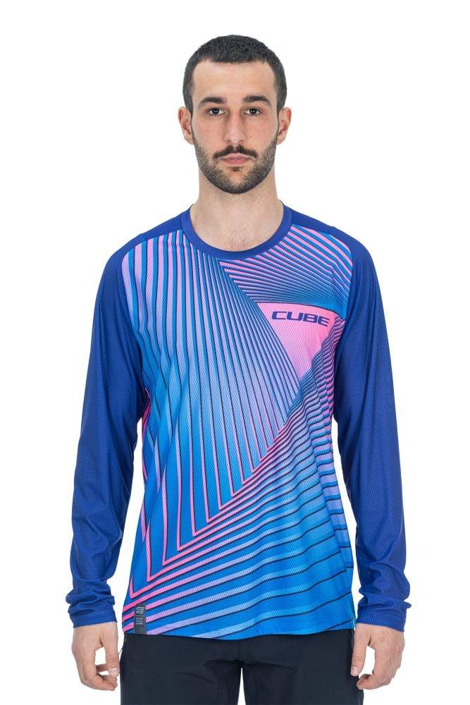 Cube VERTEX Rundhalstrikot langarm - Liquid-Life #Wähle Deine Farbe_Blau Pink