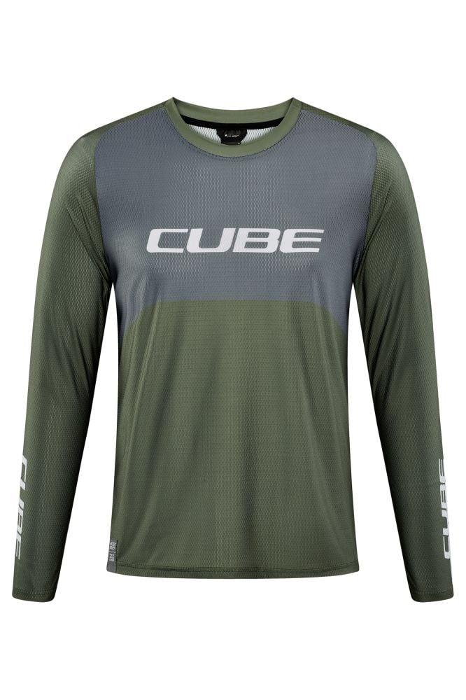 Cube VERTEX Rundhalstrikot TM langarm - Liquid-Life #Wähle Deine Farbe_Olivgrün Grau