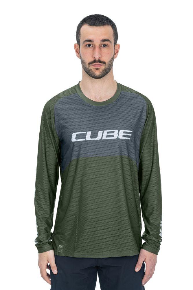 Cube VERTEX Rundhalstrikot TM langarm - Liquid-Life #Wähle Deine Farbe_Olivgrün Grau