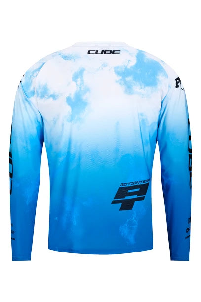 Cube MTB Trikot X Actionteam langarm - Liquid-Life #Wähle Deine Farbe_topas blue