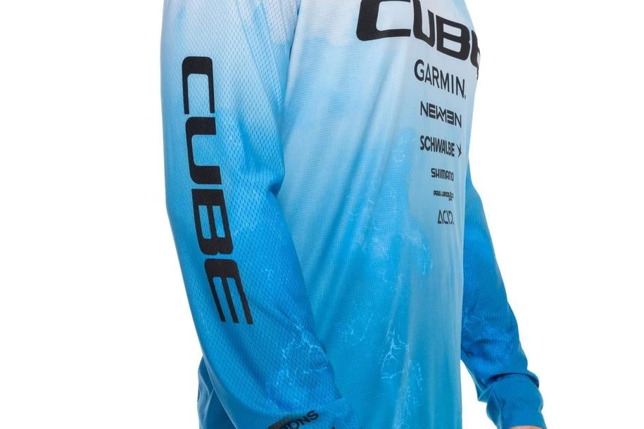 Cube MTB Trikot X Actionteam langarm - Liquid-Life #Wähle Deine Farbe_topas blue