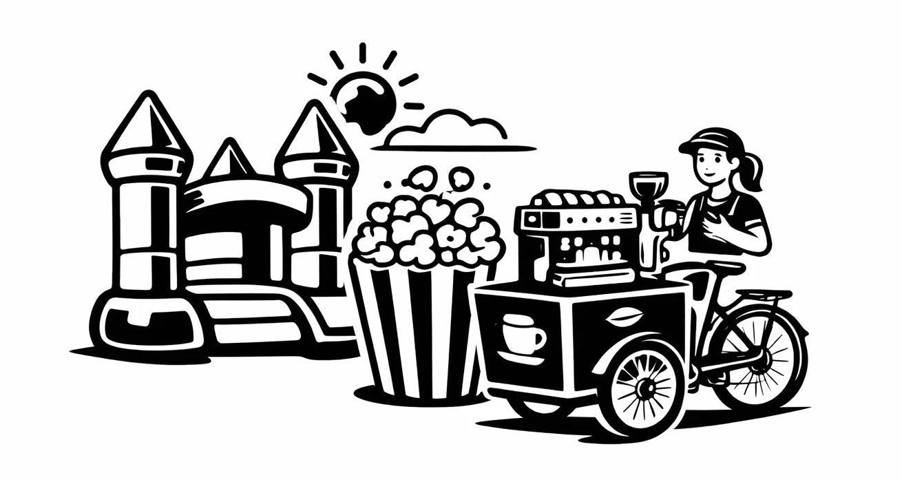 Hüpfburg und Barista Show