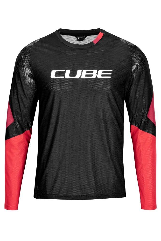 Cube EDGE Rundhalstrikot langarm - Liquid-Life #Wähle Deine Farbe_Black´n´Red