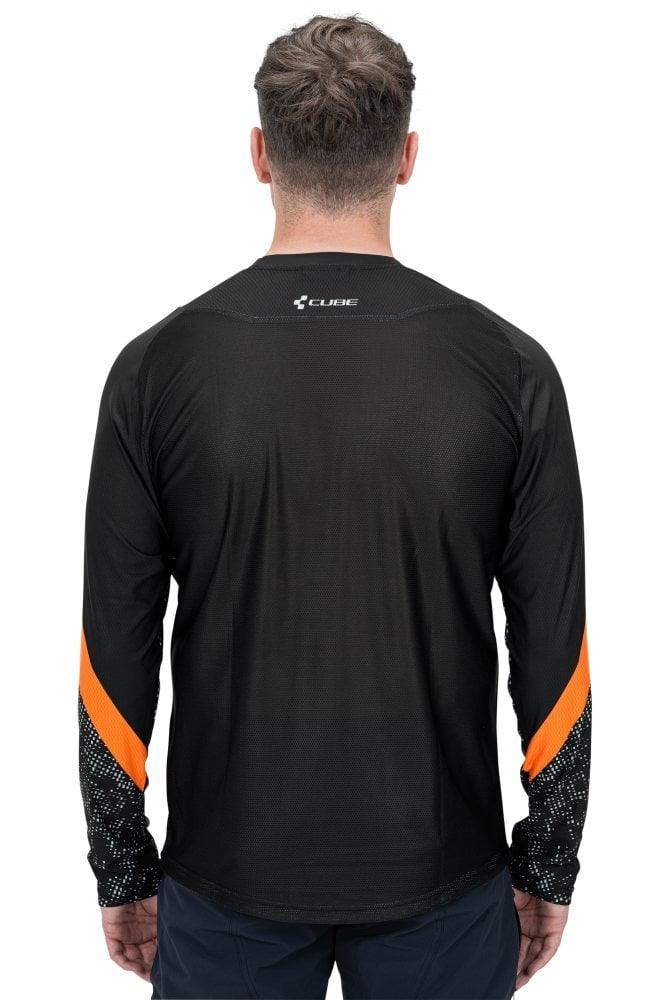 Cube EDGE Rundhalstrikot langarm - Liquid-Life #Wähle Deine Farbe_Black´n´Orange
