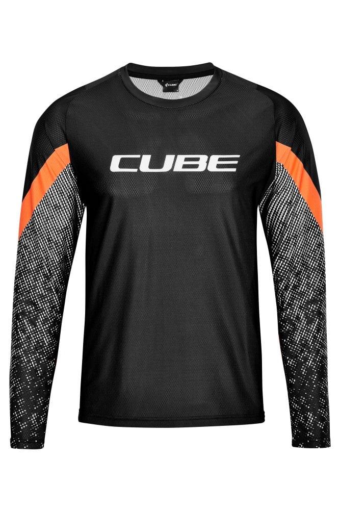 Cube EDGE Rundhalstrikot langarm - Liquid-Life #Wähle Deine Farbe_Black´n´Orange